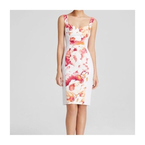 NWT Black Halo brand Sadie Floral Sheath Evening Party Cocktail Dress Size 4 - Picture 1 of 15